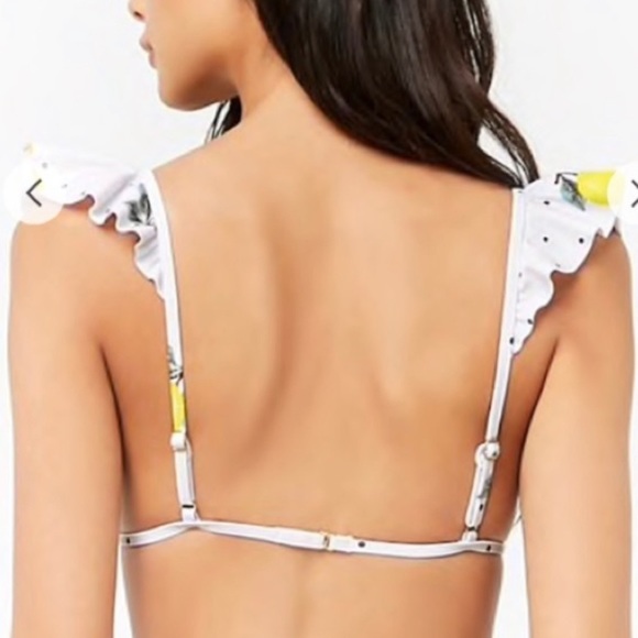 Lemon Print Ruffle Strap Bikini Set Med/Sm - Picture 4 of 7